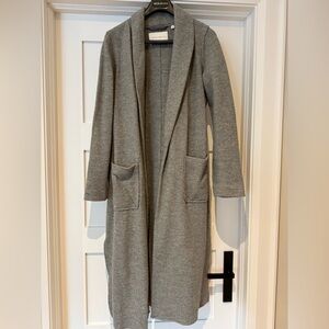 The Group Babaton Long Open-Front Gray Cardigan Coatigan